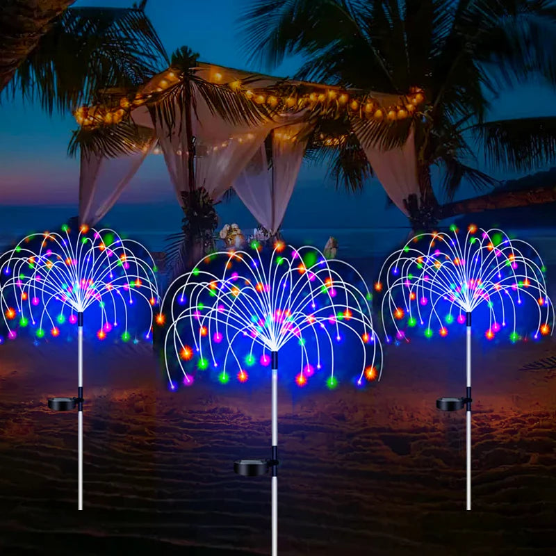 Solar Firework LED Stake Lights Garden
