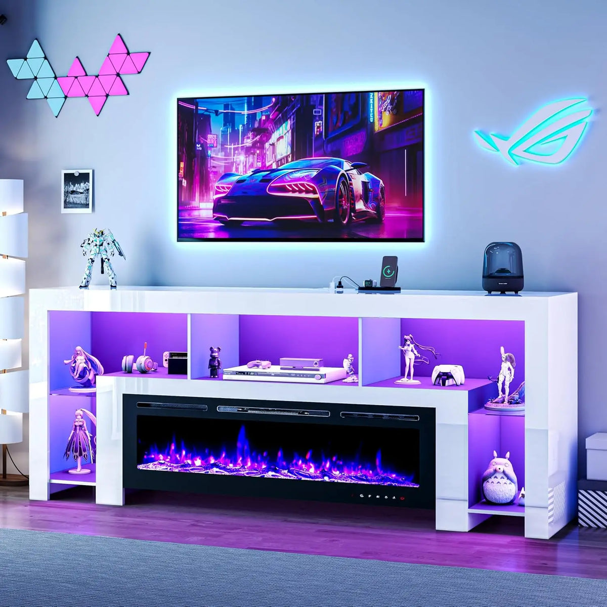 94.5-Inch Fireplace TV Stand for 100-Inch TVs
