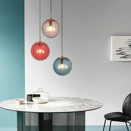 Stained Glass Ball Pendant Light