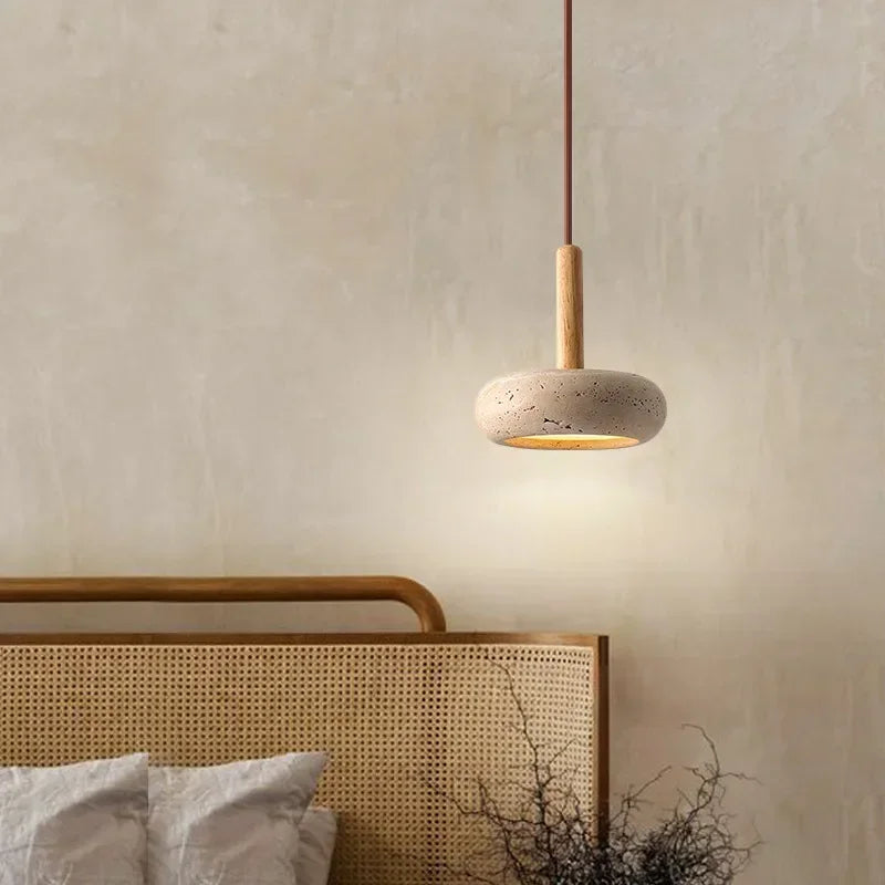 Natural Travertine Stone Pendant Light
