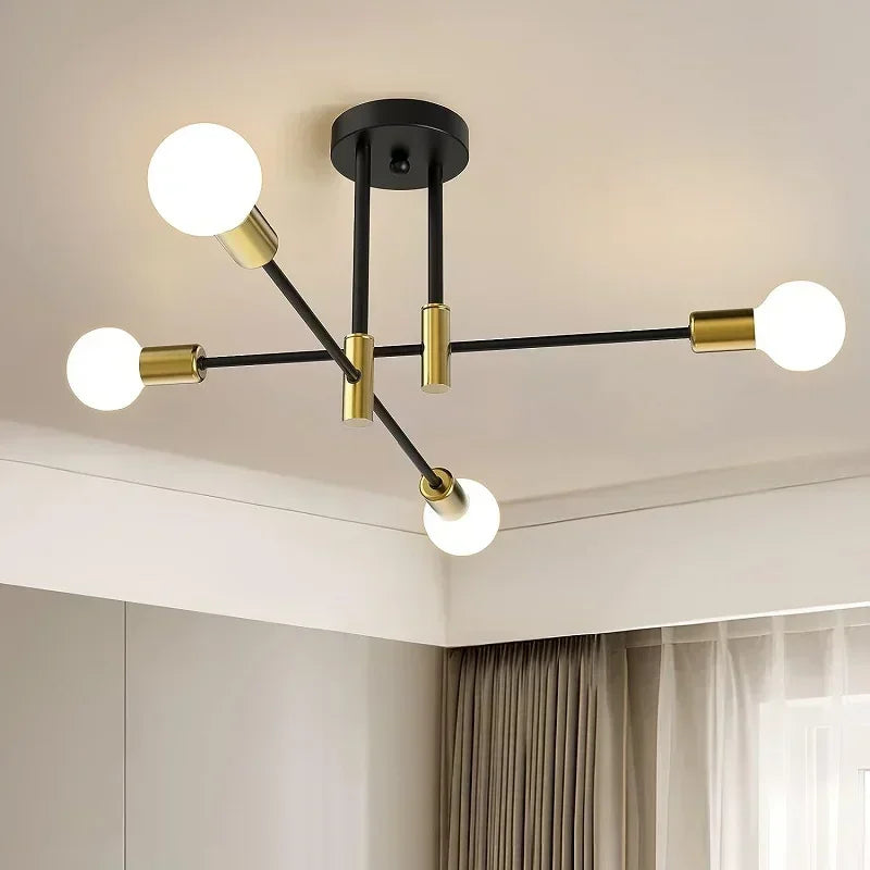 Modern Sputnik Semi-Flush Ceiling Light