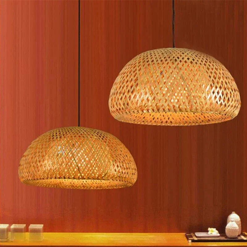 Hand-Knitted Bamboo Lantern Pendant Light
