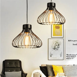 Industrial Wrought Iron Ball Pendant Light