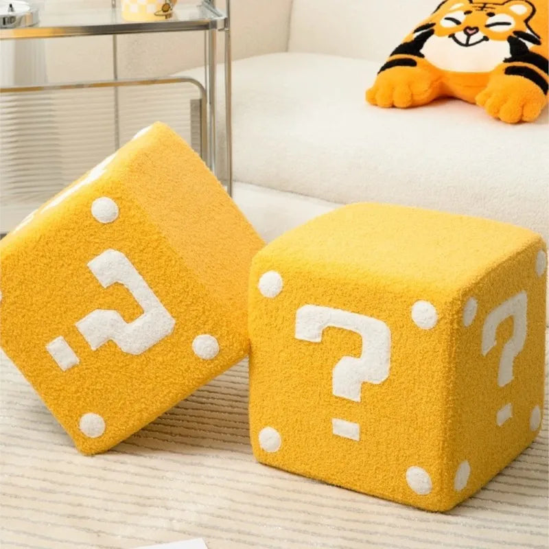 Wooden Dice Square Low Stool