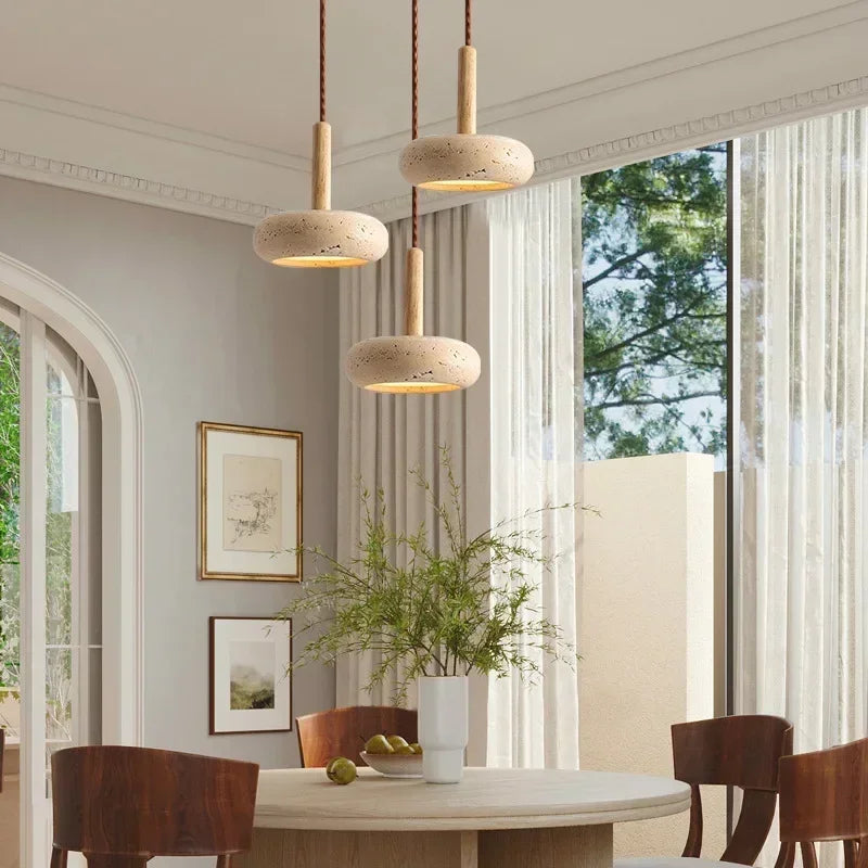 Natural Travertine Stone Pendant Light
