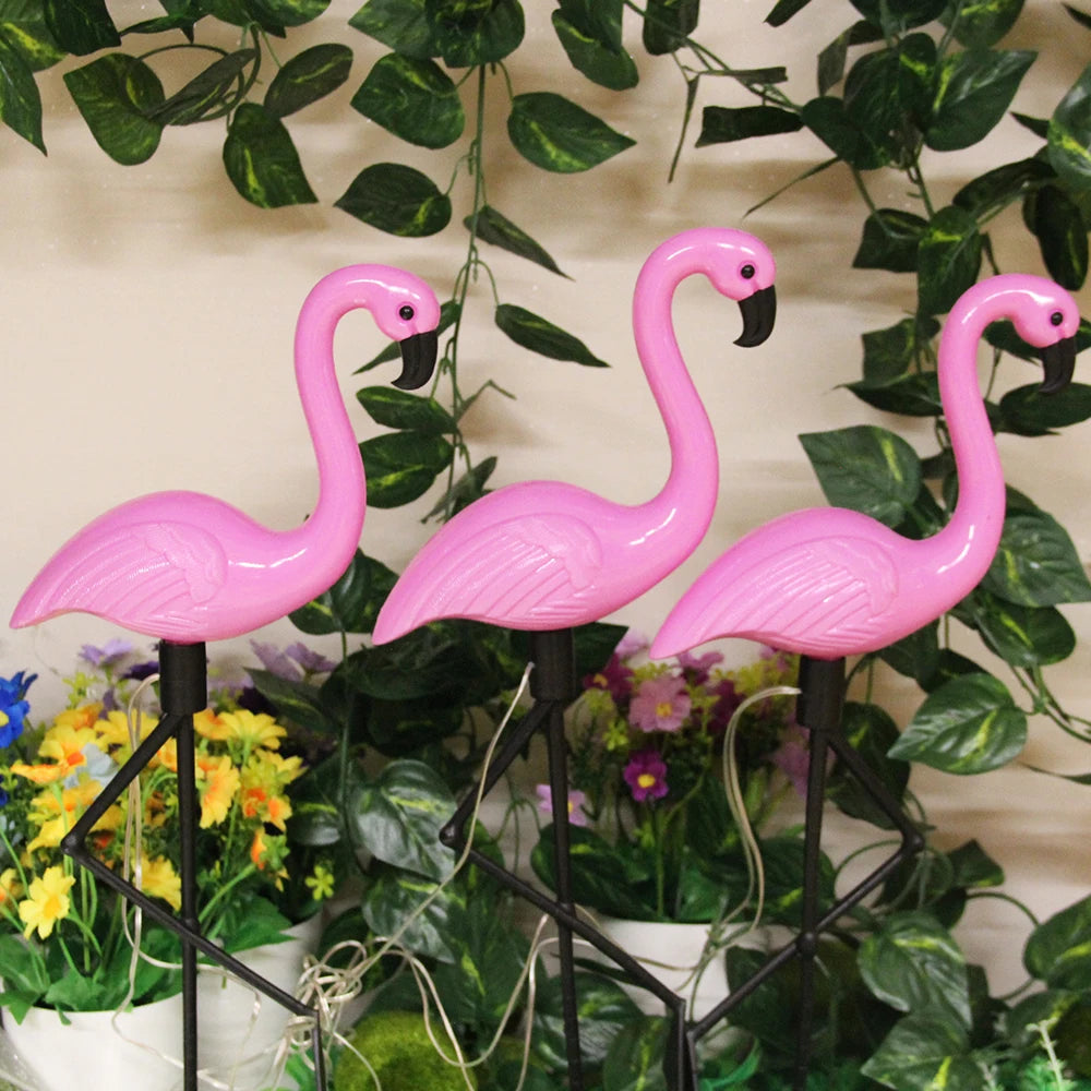 Outdoor Solar Flamingo Garden Stake Lights