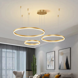 White Gold Ring LED Ceiling Chandelier