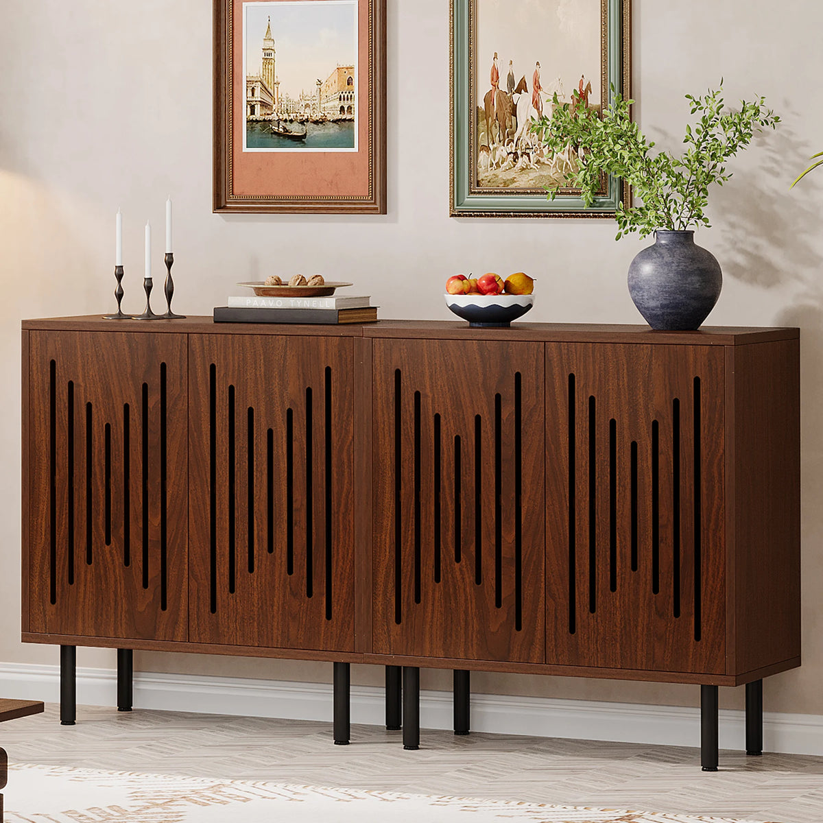 59-Inch Farmhouse Sideboard, Set of 2