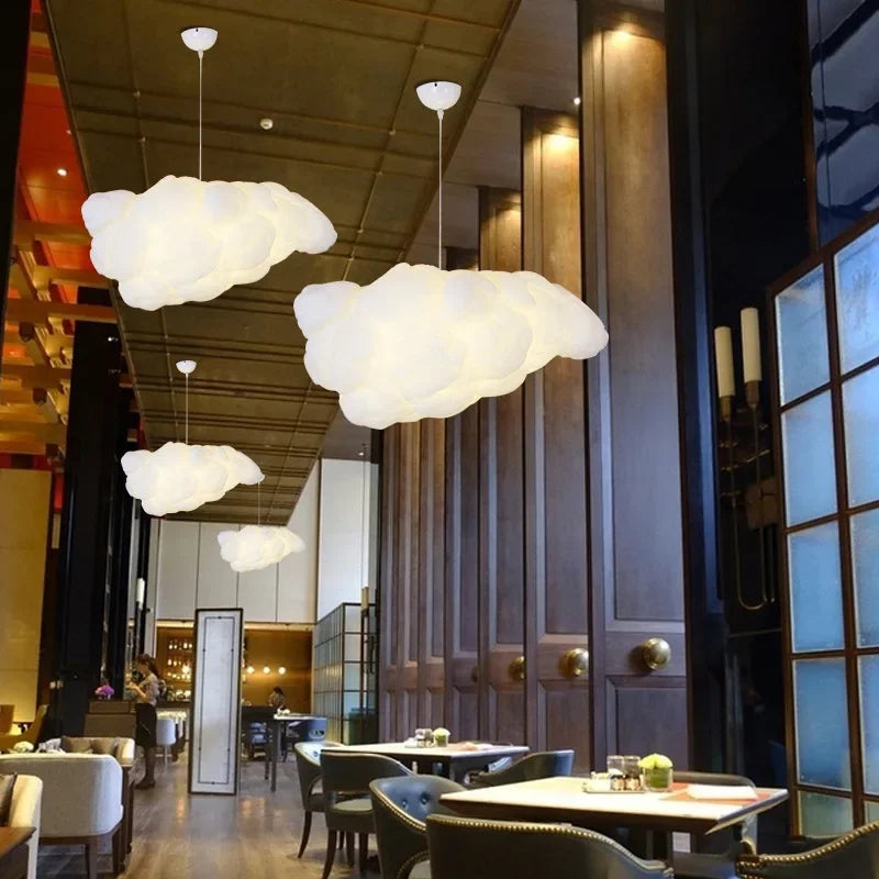 White Floating Cloud Pendant Light