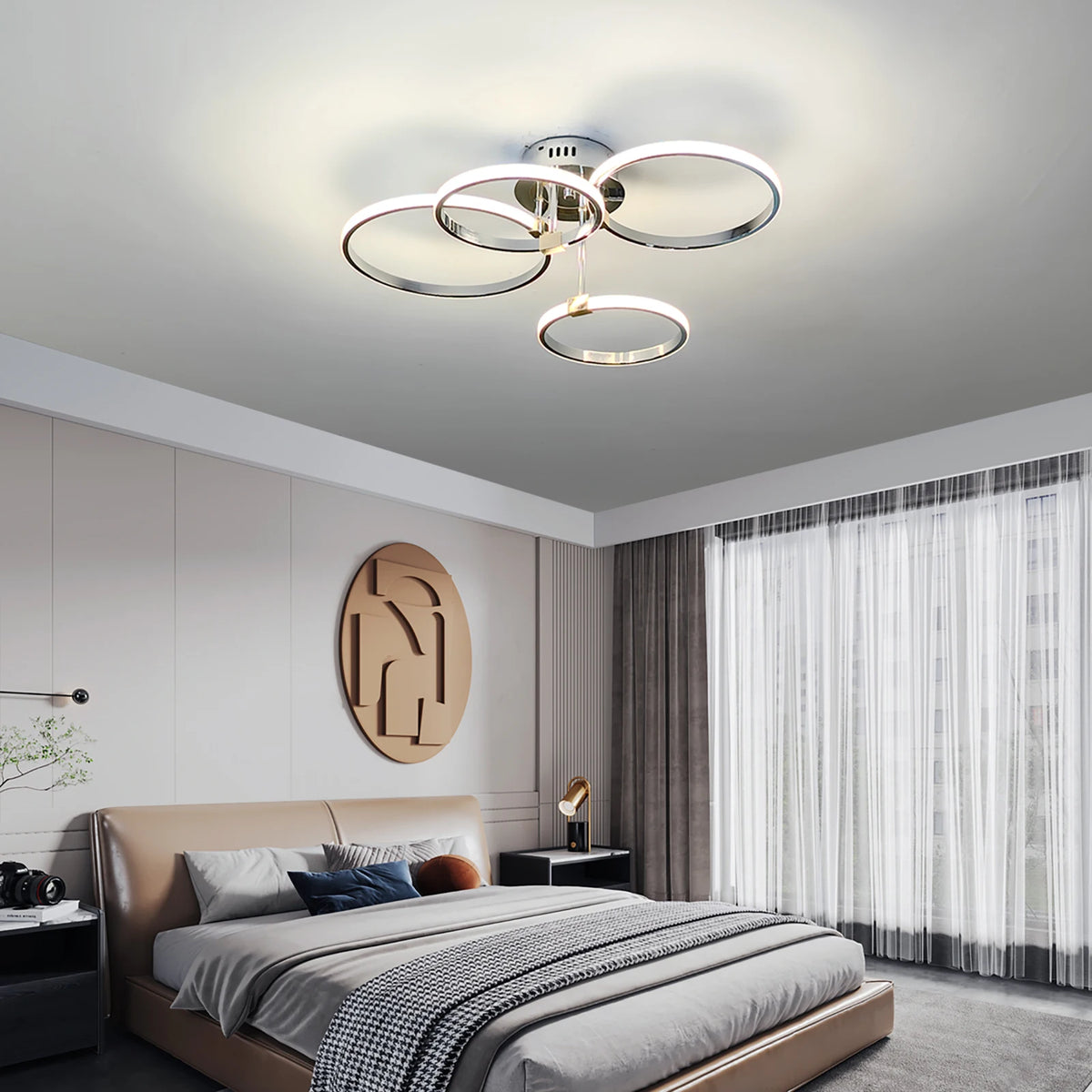 Dimmable LED Multi-Ring Ceiling Chandelier