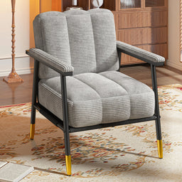 Mid-Century Accent Chair with Metal Frame grey