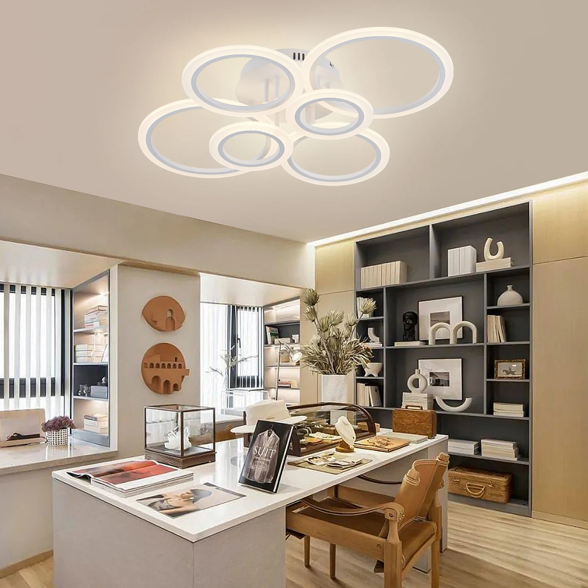 Modern LED Chandelier Home Lighting Ring Ceiling Mount Chandelier