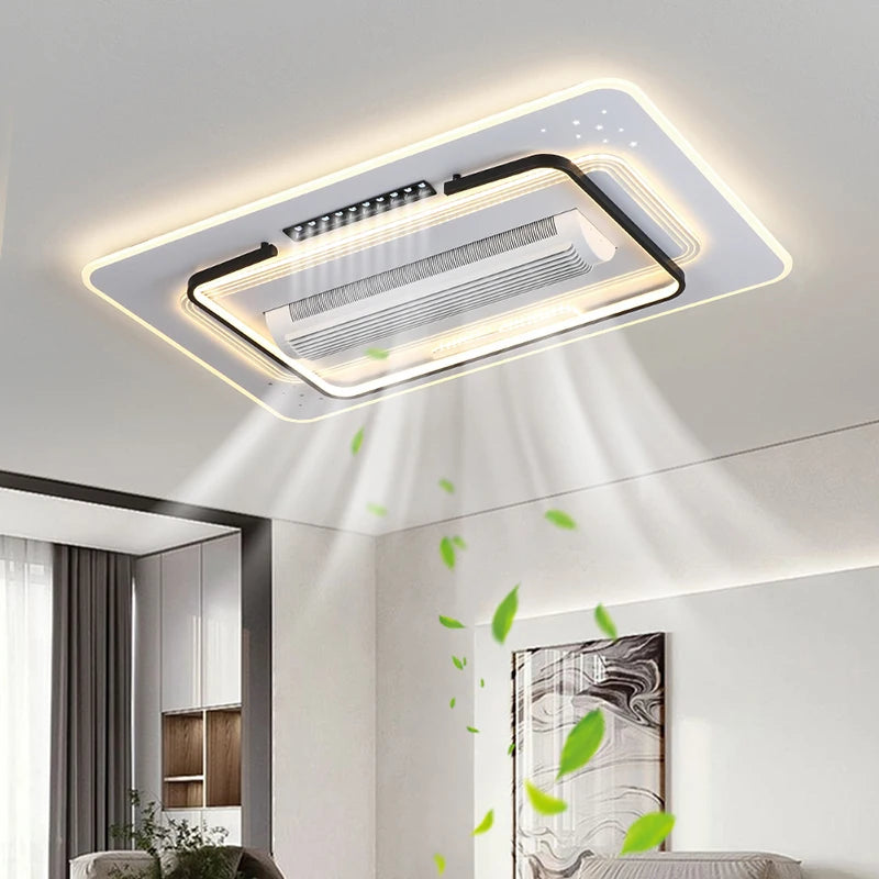 Bladeless Nickel LED Ceiling Fan Light