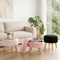 Round Teddy Velvet Storage Ottoman