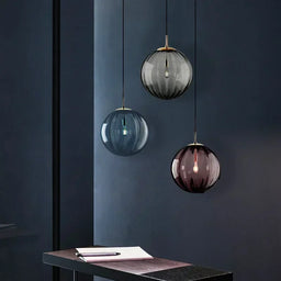Stained Glass Ball Pendant Light
