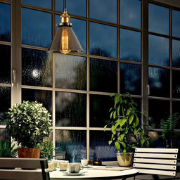 Vintage Amber Smoky Glass Pendant Light
