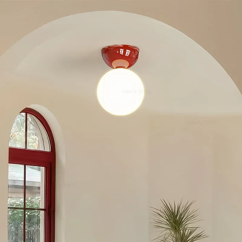 Bauhaus Cream Dome Ceiling Light
