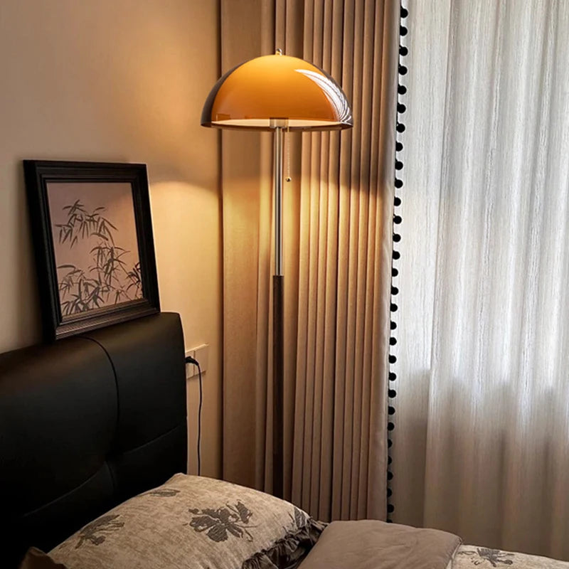 French Antique Dark Brown Acrylic Floor Lamp
