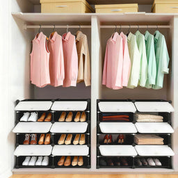 6-Tier Plastic Stackable Shoe Storage Cabinet