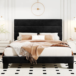 Linen Upholstered Platform Bed Frame