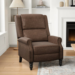 Modern Faux Leather Pushback Recliner Chair