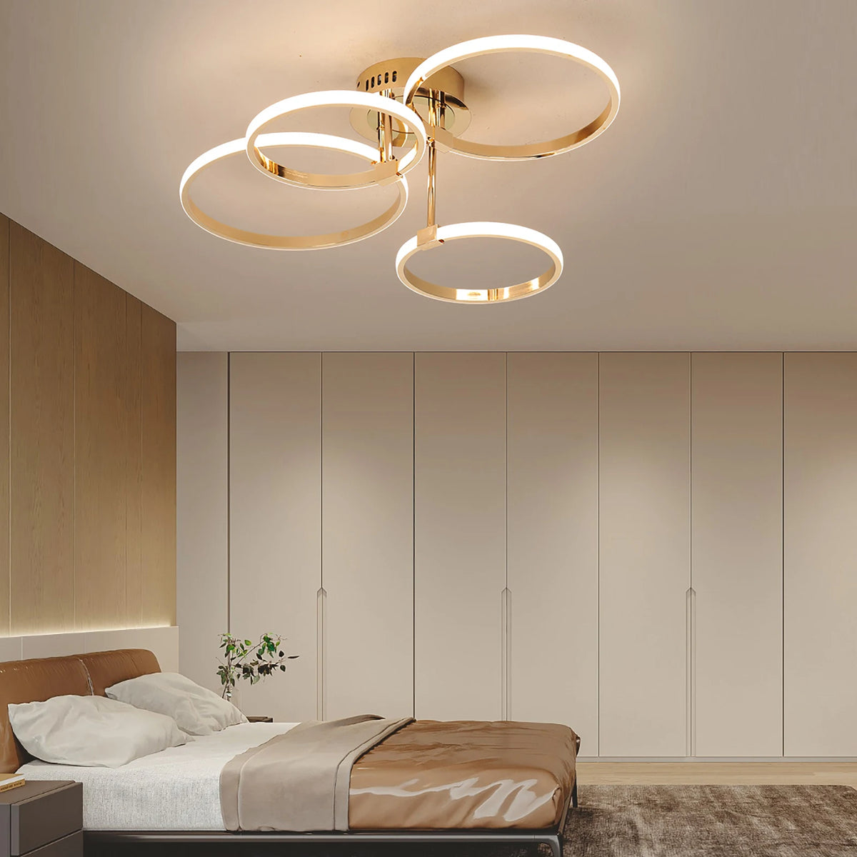 Dimmable LED Multi-Ring Ceiling Chandelier