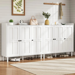 Farmhouse 3-Door Shoe Cabinet, 30 Pairs