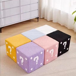 Wooden Dice Square Low Stool