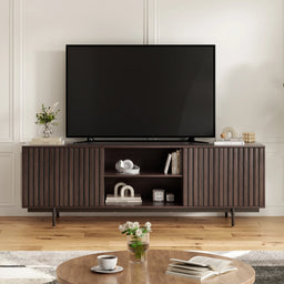Modern Wood TV Stand for 75-Inch TVs