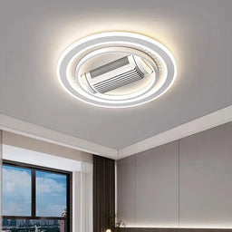 Bladeless White Smart LED Ceiling Fan Light