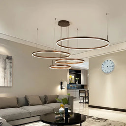 White Gold Ring LED Ceiling Chandelier