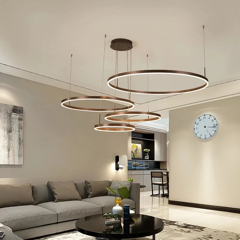 White Gold Ring LED Ceiling Chandelier