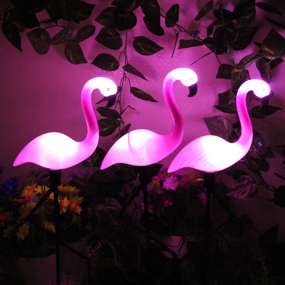 Outdoor Solar Flamingo Garden Stake Lights
