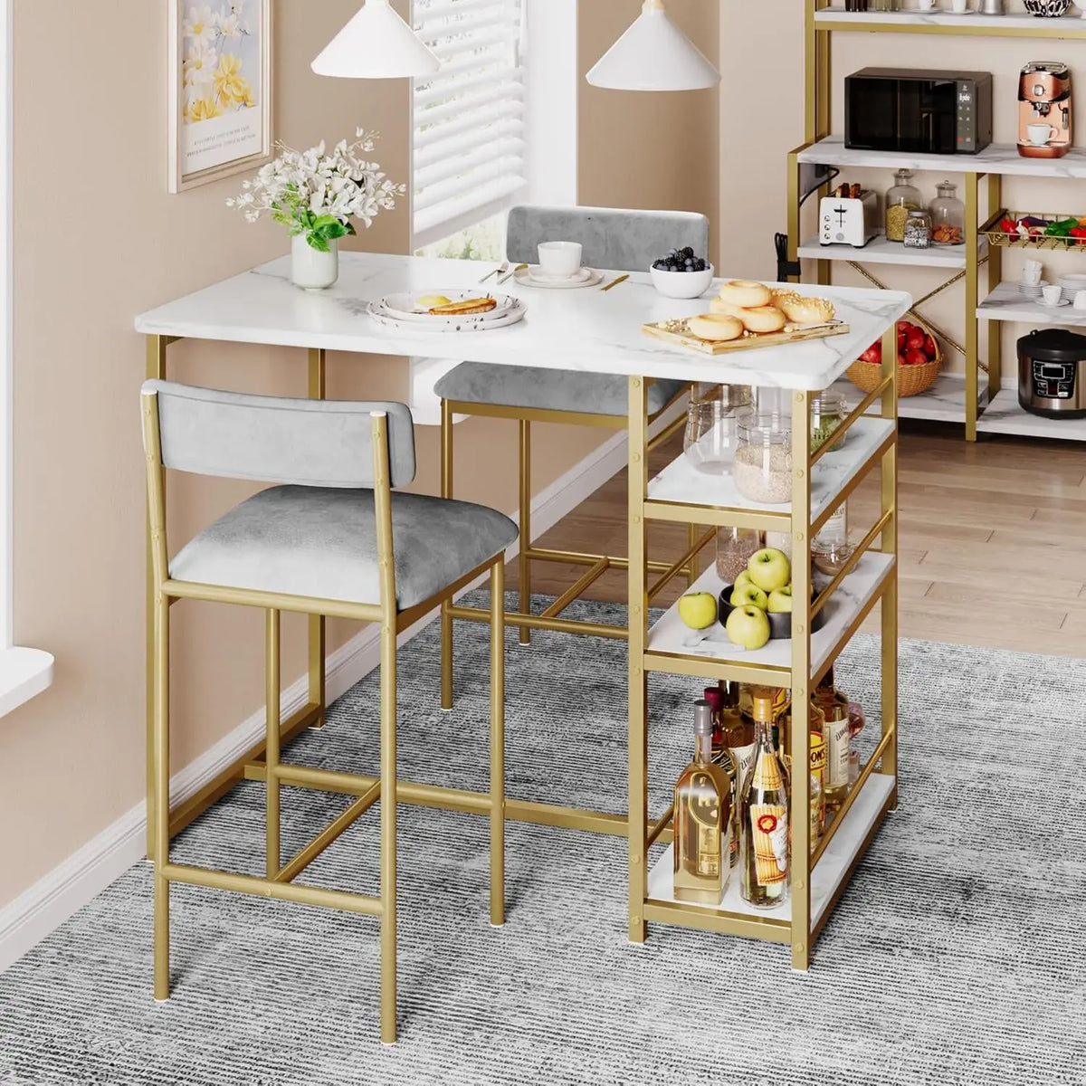 3 Piece Modern Bar Table Set