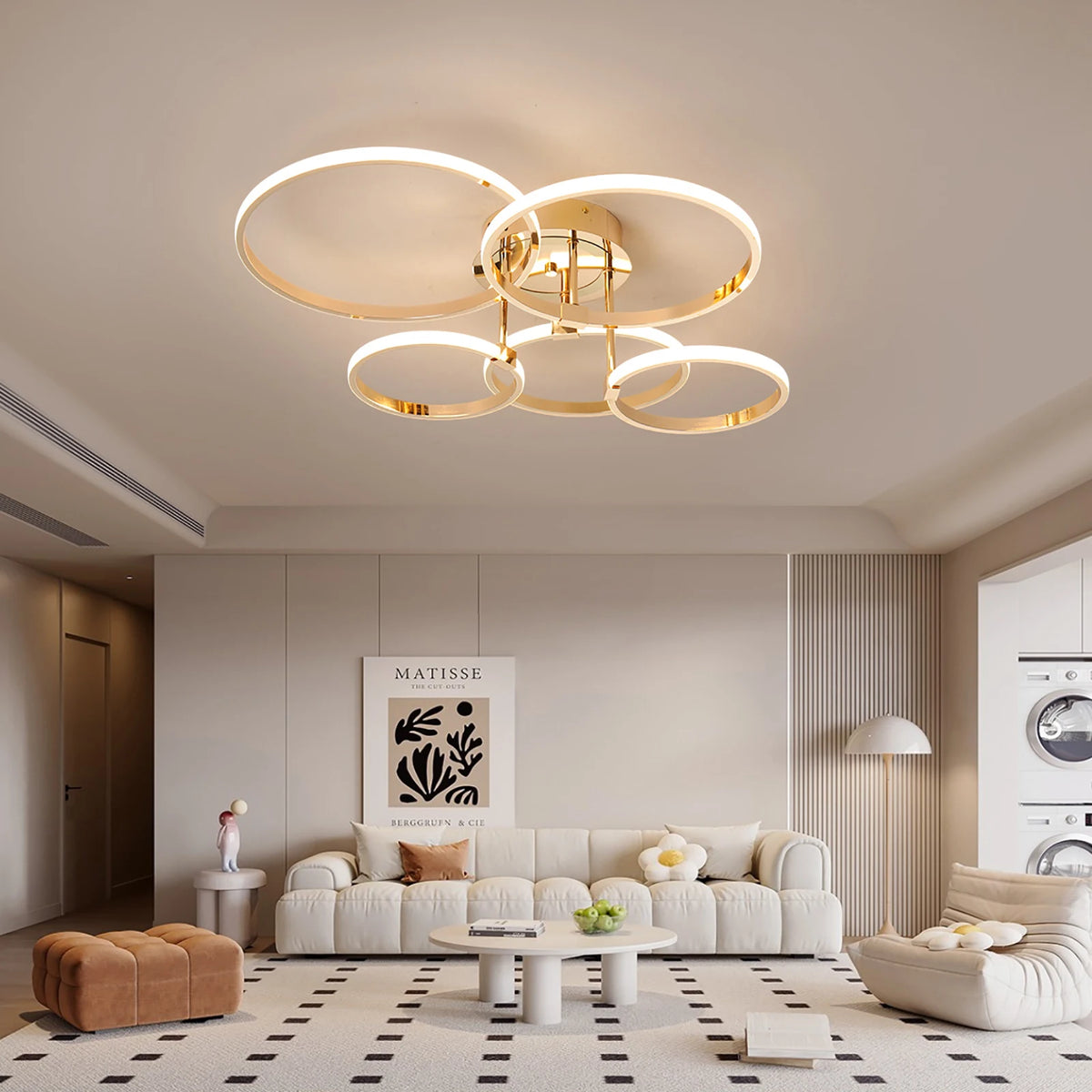 Dimmable LED Multi-Ring Ceiling Chandelier