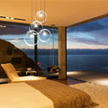 Bubble glass ball pendant lights in a bedroom