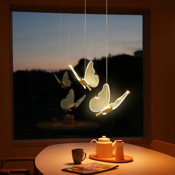 Gold Butterfly LED Bedside Pendant Light