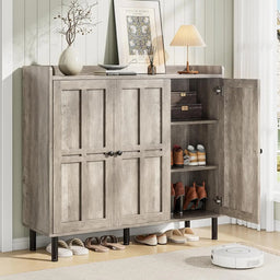 Farmhouse 3-Door Shoe Cabinet, 30 Pairs