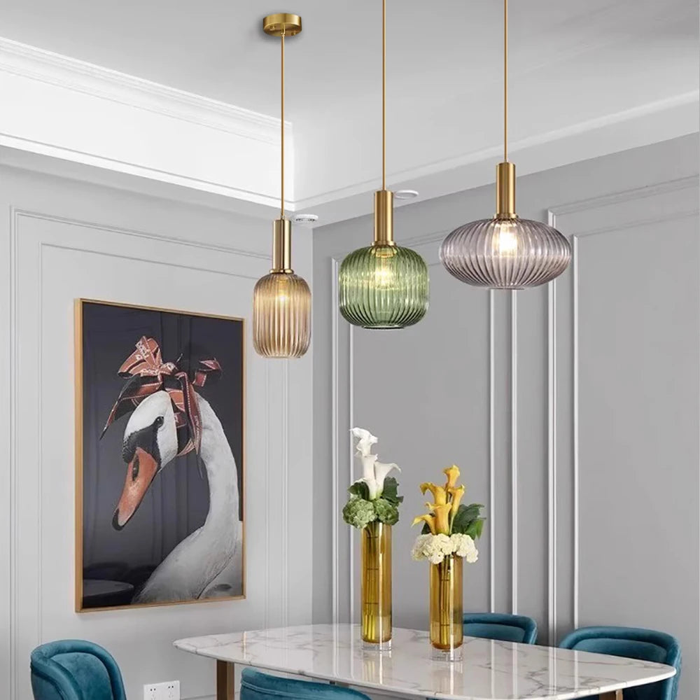 Japanese Minimalist Glass Pendant Light