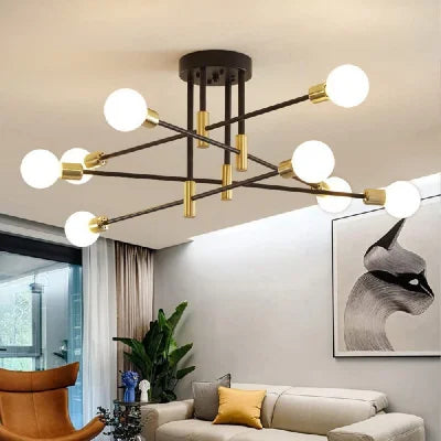 Modern Sputnik Semi-Flush Ceiling Light