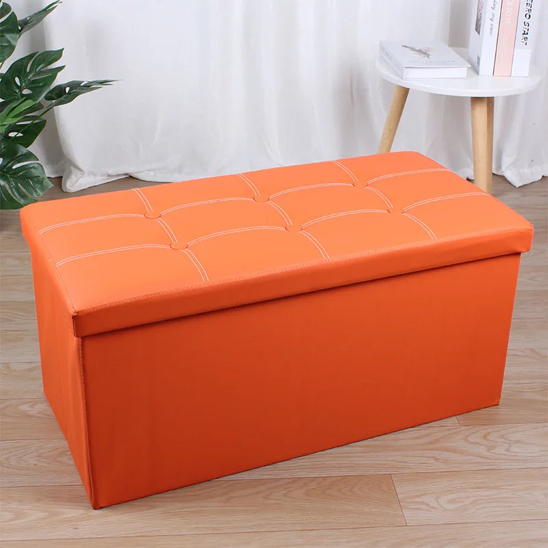 Large Capacity Folding Storage Stool Ottoman