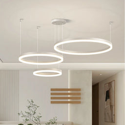 White Gold Ring LED Ceiling Chandelier