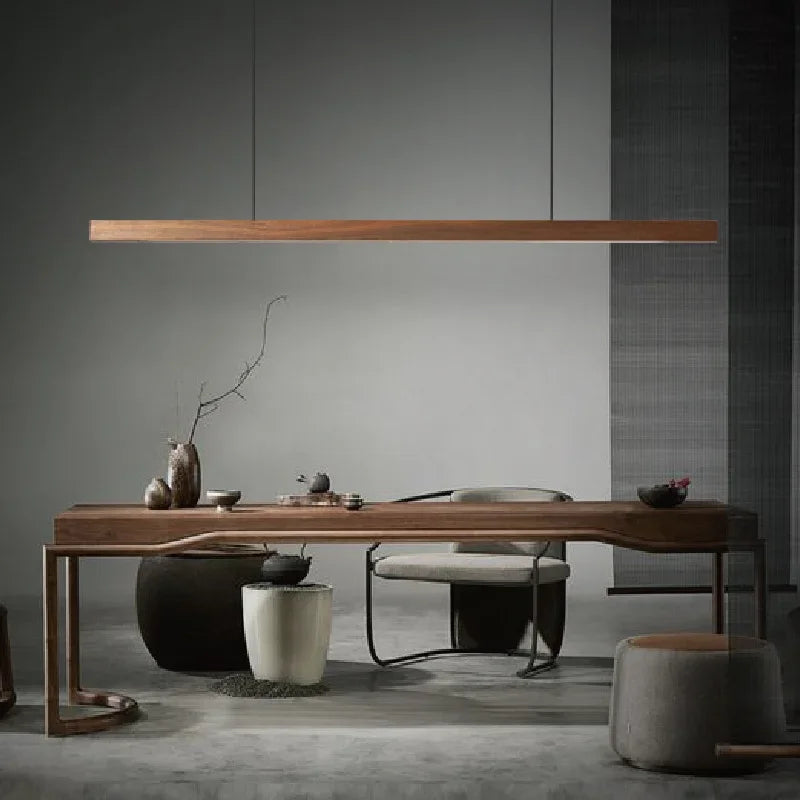 Black Walnut Linear Pendant Light