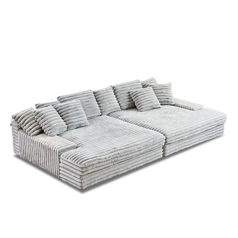 Plush Corduroy U-Shaped Sectional Sofa Bed