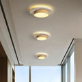 Wabi-Sabi Stone Walnut Round Ceiling Light