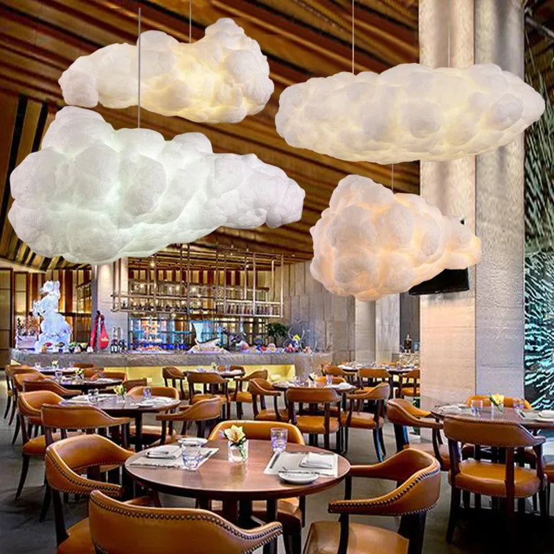 White Floating Cloud Pendant Light