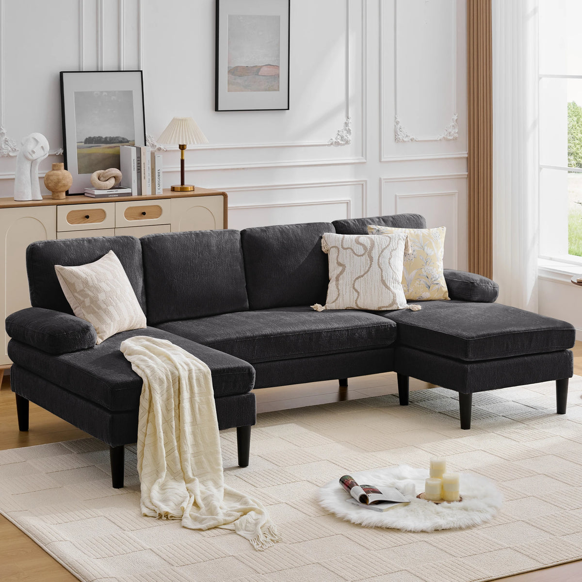 U-Shaped Sectional Sofa 4 Seater Lounge Sleeper