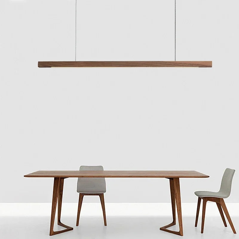 Black Walnut Linear Pendant Light