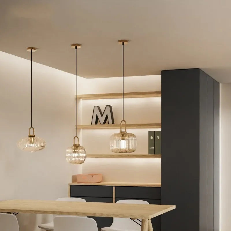 Japanese Minimalist Glass Pendant Light