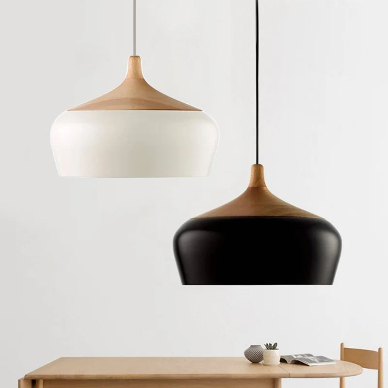 Modern Oak Wood Pendant Light